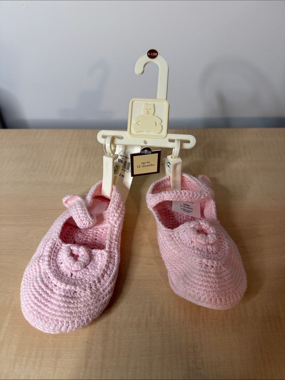 GAP Pink Crochet Mary Jane Baby Booties